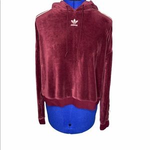 Adidas Velour cropped hoodie